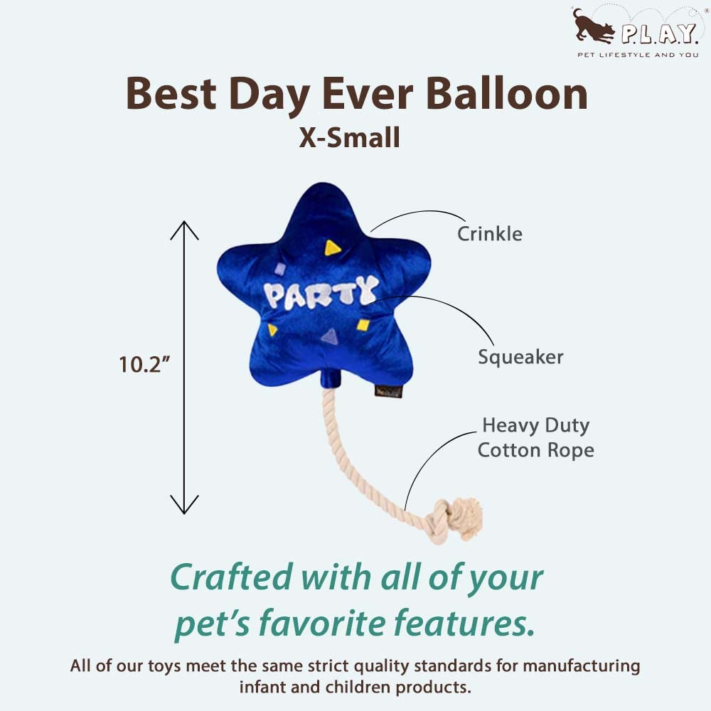 P.L.A.Y Party Time Best Day Ever Balloon Plush Dog Toy